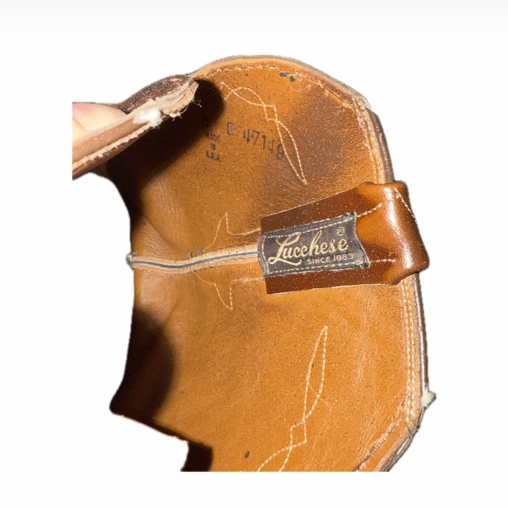 RARE Vintage Lucchese smooth Ostrich skin boots beautiful Vintage condition 9.5 - Picture 3 of 5